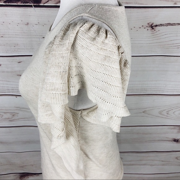 JOHN + JENN Anthro Knitted Flutter Sleeve Top - Picture 6 of 9